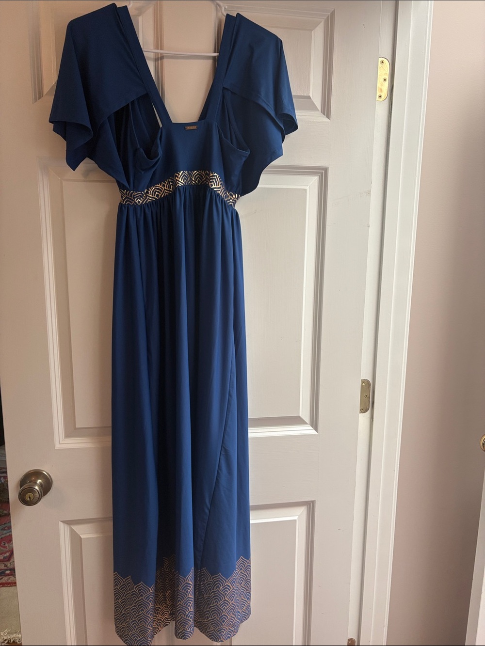 Cabana Life Blue Maxi Dress with flutter sleeve - Picture 2 of 7